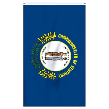 Kentucky state flag featuring blue background and state seal, made by Atlantic Flag & Pole Inc.